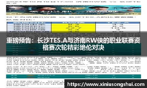 重磅预告：长沙TES.A与济南RW侠的职业联赛资格赛次轮精彩绝伦对决